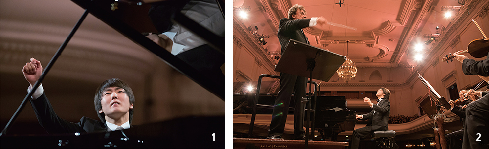 1, 2 2015년 10월 폴란드 바르샤바에서 열린 2015 쇼팽 국제콩쿠르에 출전해 열연하는 피아니스트 조성진.