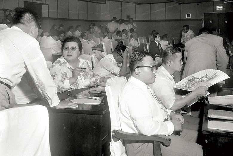 1959년 제4대 국회의원들이 회의하는 모습.