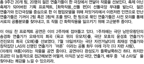 젊은 연출가들, 극장에서 만나다