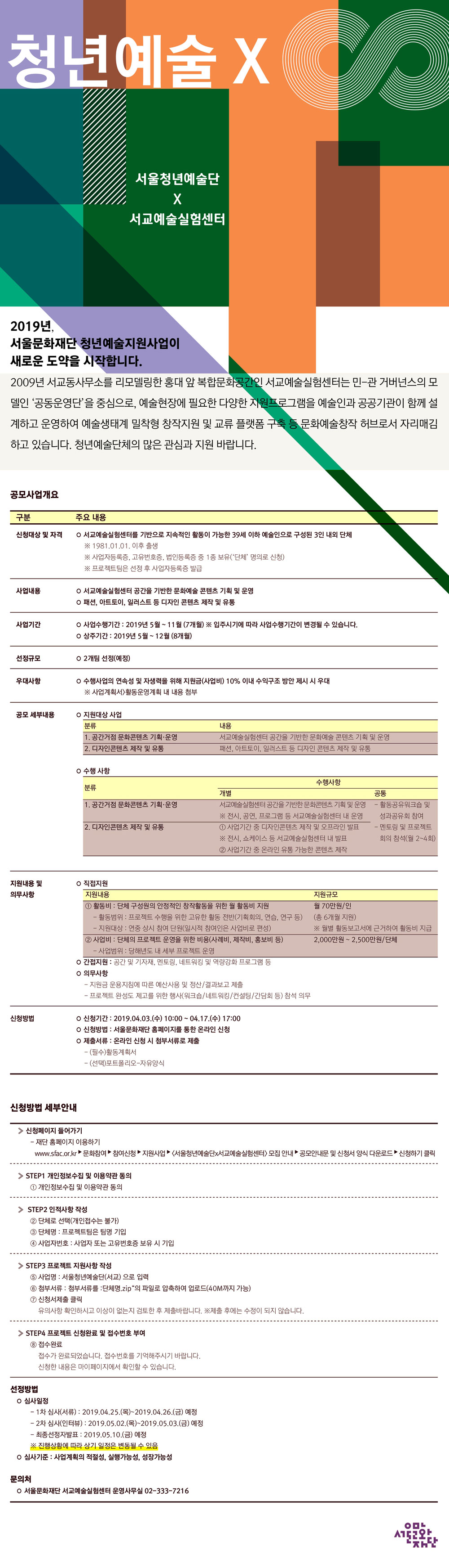 2019 서울청년예술단X서교예술실험센터 포스터 - 자세한 내용은 아래 글 참고