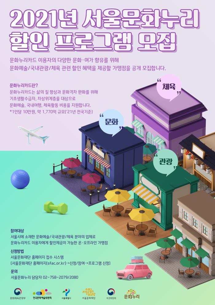 2021년 서울문화누리 <4월 할인 프로그램> 포스터 이미지