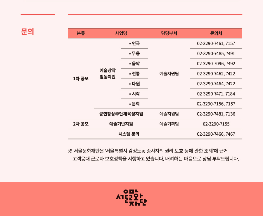 <2022 서울예술지원> 1차 공모 안내 5